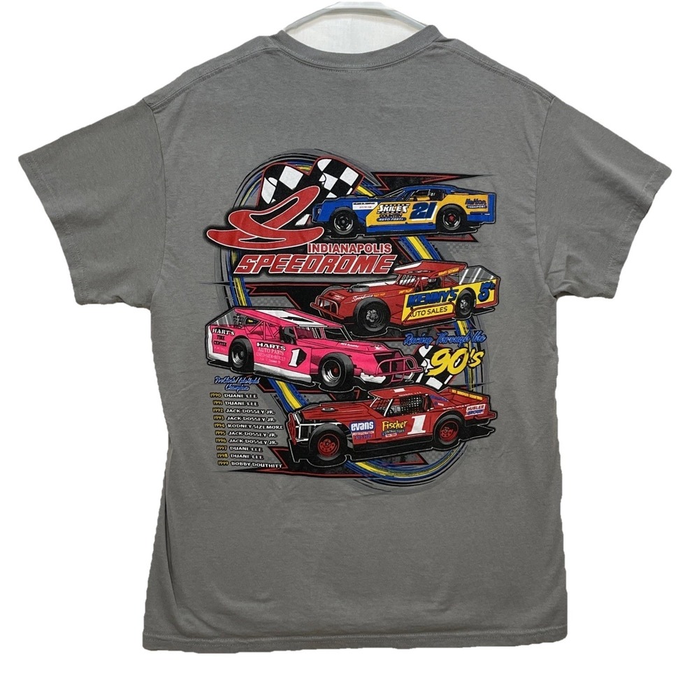 Indianapolis Speedrome‎ racing t-shirt 90s graphics
